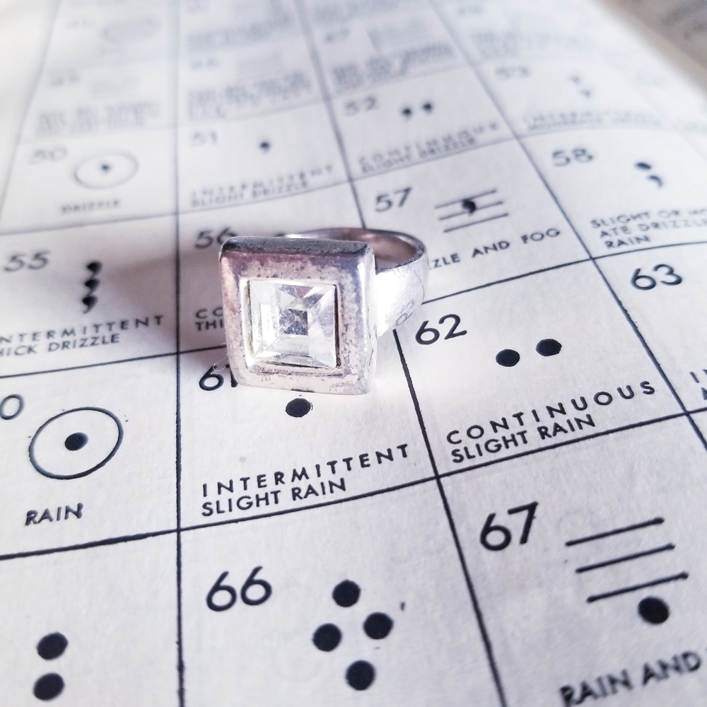 🌻3/$20🌻Vtg square faux diamond ring